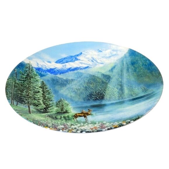 "Misty Morning At Mount McKinley" By Jean Sias Fine China Decorative Plate 1991 - Picture 2 of 4